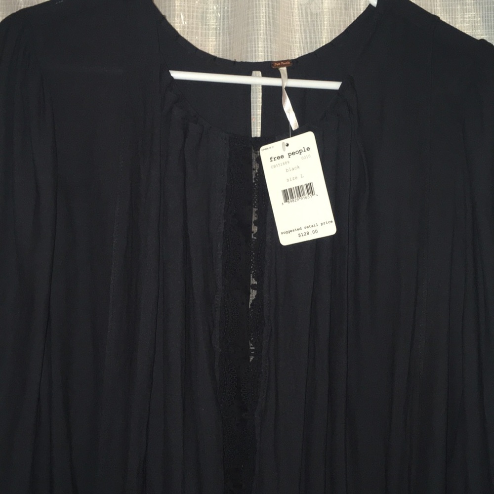 Free People Black Blouse